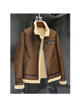 Load image into Gallery viewer, Shearling Sheepskin Motorcycle Jacket
