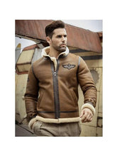 Load image into Gallery viewer, Men&#39;s Shearling Sheepskin Motorcycle Jacket - Stylish Outerwear
