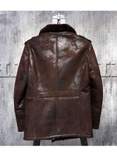 Load image into Gallery viewer, Shearling Leather Aviator Jacket - Classic Style, Superior Warmth
