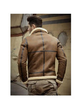 Load image into Gallery viewer, Men&#39;s Shearling Sheepskin Motorcycle Jacket - Stylish Outerwear
