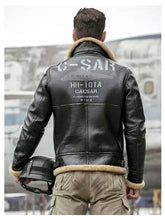 Load image into Gallery viewer, Men&#39;s Winter Motorcycle Shearling Fur Leather Jacket - Thick Coat
